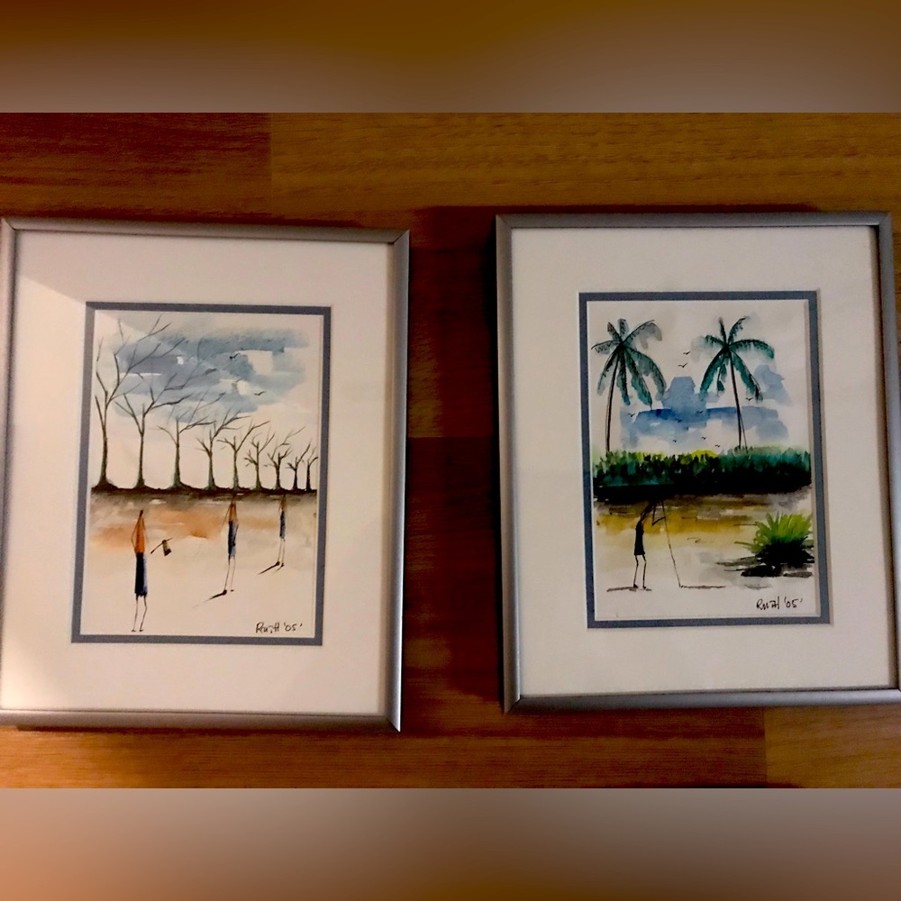 Two water colour painting by Ghanaian artist ( small)